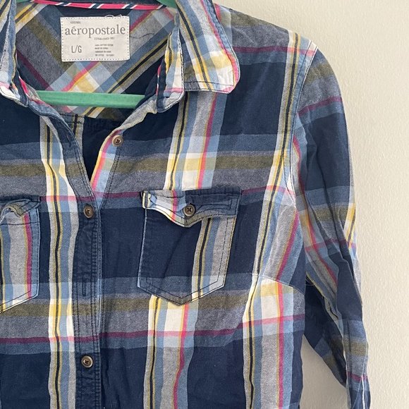 AEROPOSTALE Women's Button-Up Plaid Shirt, L - Picture 2 of 3